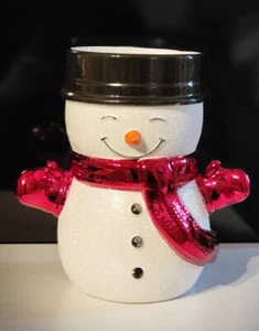 Candelabro pedestal Bath & Body Works 2021 3Wick Happy muñeco de nieve☃️🆕 - Imagen 1 de 6