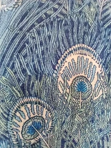Remnant vintage HERA peacock feather  Liberty Tana Lawn cotton approx 43 x 31 cm - Picture 1 of 5