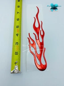 2XRed Soft Plastic Fire Flame Pattern Car Sticker 3D Style Adhesive Decal Decor - Picture 1 of 5