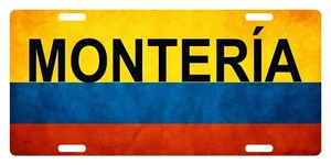 Colombia Flag Bandera License Plate Patriotic Montería Colombian Emblem  - Picture 1 of 2