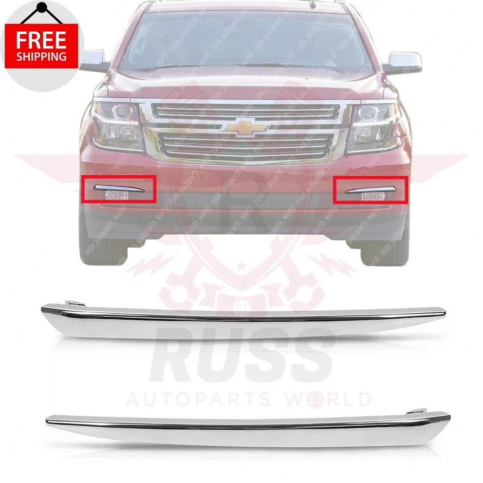 New Front Bumper Trim Left & Right 2Pcs Fits 2015-2020 Chevrolet Suburban Tahoe Foto 1 de 4