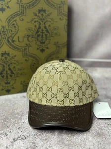 Gucci Green G Logo Designer Cap with Black Visor Luxury Fashion Hat Trendy - Picture 1 of 4
