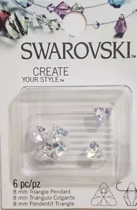 SWAROVSKI Crea il tuo stile 8 mm CIONDOLO TRIANGOLO AB - 6 pezzi - Foto 1 di 5