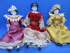 Lot of 3 Vintage Porcelain Dolls - 7 1/2