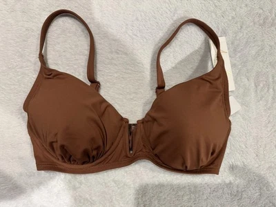 Anne Cole Women's V-Wire Elongated Underwire Bikini Top - Brown, 32 / 34 D / DD Foto 1 de 4