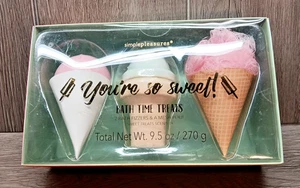 Simple Pleasures "¡Eres tan dulce!" Bombas de baño con cono de helado Bath Time Treats - Imagen 1 de 8