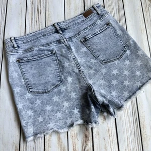 Judy Blue Star Print Distressed Cut-Off Women's Blue Jeans Short 1581 Size 2XL - Imagen 1 de 6