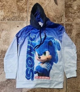 Boys Large Sonic Hedgehog Hoodie Blue Ombré Lightweight - Picture 1 of 2