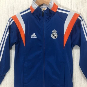 Adidas Real Madrid Trainingsjacke blau orange weiß Fußball Football Kinder Größe 28 - Bild 1 von 7