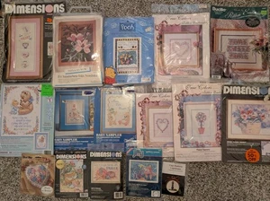 Huge Lot 16 Vintage Needlepoint Craft Kits Buscilla Dimensions Unused New Sets - Picture 1 of 9