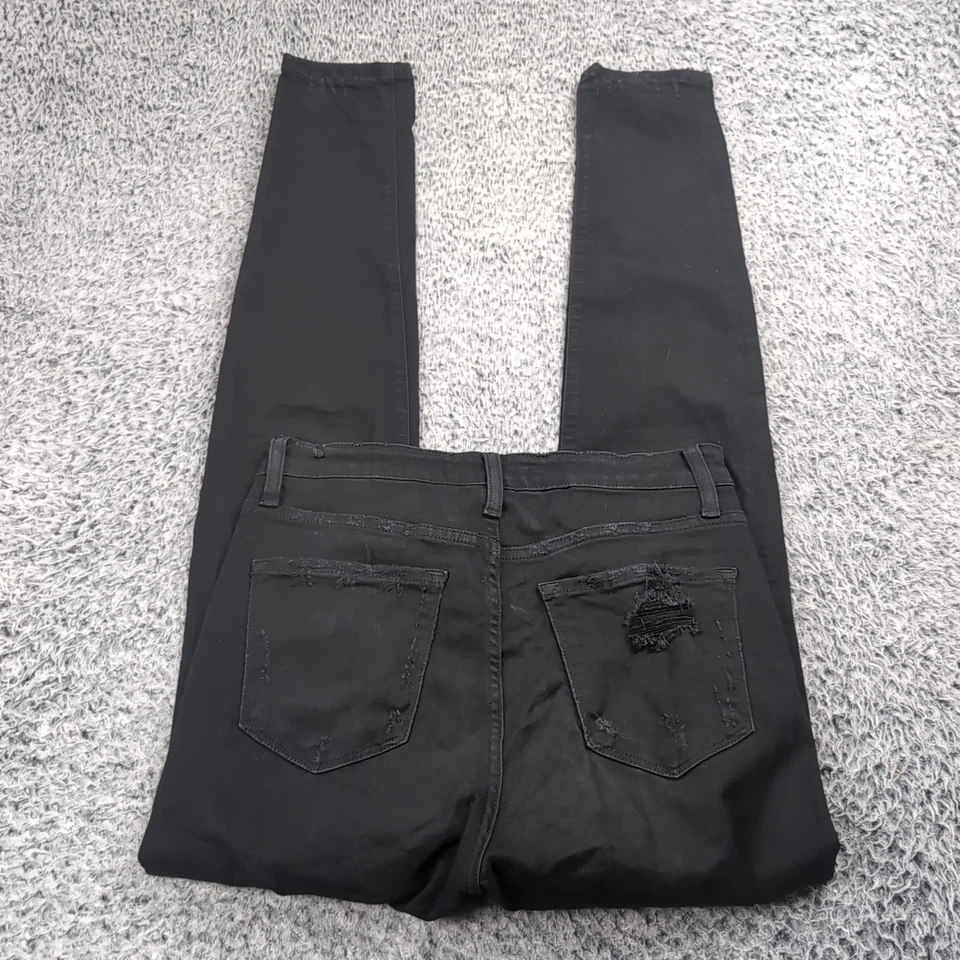 Flying Monkey Jeans Women 28 Black High Rise Skinny Fit Stretch Denim Distressed - Image 1 of 4