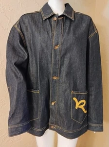 VTG NEW HipHop "Roca Wear" Dark Blue Denim with Embroidered "R" Jean Jacket XL - Picture 1 of 23