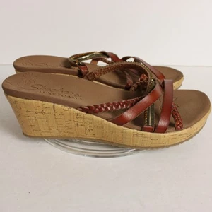 Skechers Luxe Foam Comfort Kork Keilriemen 311716 Damengröße 8,5 Braun - Bild 1 von 11