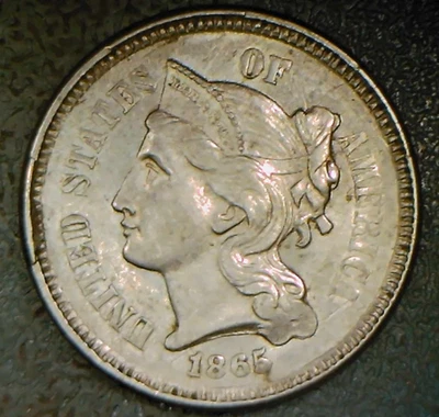 1865 3cent Nickel with MPD FS-801 - Image 1 of 4