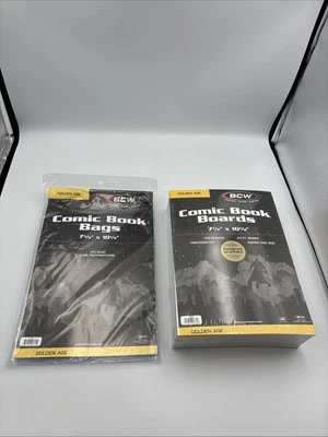 100 Pack BCW Golden Age Comic Book Bags And Boards Acid Free