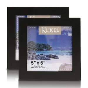 5 X 5 Black Picture Frame - Set of 2 5x5 Black Wooden Photo Frame - Made of R... - Picture 1 of 5