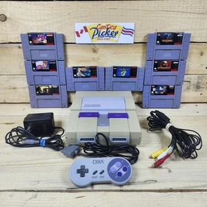 Super Nintendo System SNES Console Bundle W/ 8 Games, 1 Controller, & Cables - Picture 1 of 11