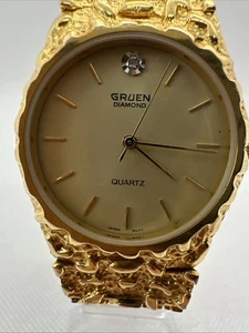 Vintage Ladies Gruen Diamond Nugget Watch -Running on New Battery - Picture 1 of 11