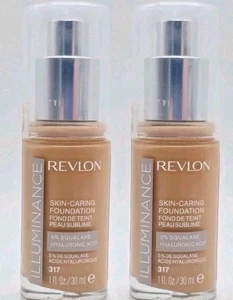 2X Revlon Illuminance Skin-Caring Liquid Foundation 317 Tan Sand 1 fl. oz ea New - Picture 1 of 3