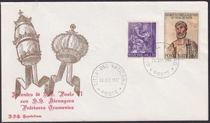 VATICAN #002 SPECIAL COVER POPE PAUL VI MEETS HIS HOLINESS PATRIARCH ATHENAGORAS - Picture 1 of 1