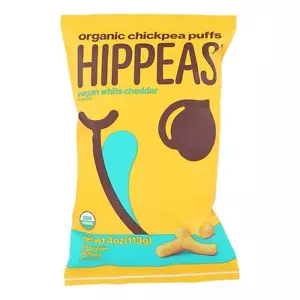 Hippeas Chickpea Puff - Organic - White Cheddar - Case of 12 - 4 oz - Picture 1 of 2