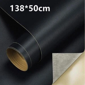 Self Adhesive Patch 138x50cm Leather Repair Faux Leather Patch Repair Black - Picture 1 of 20