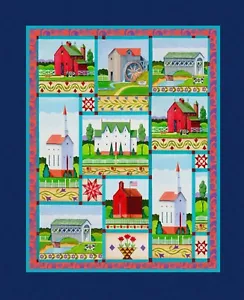 Springs ~ Jim Shore Village Farm Folk Art ~ 100% Cotton Fabric 36" Quilt Panel - Picture 1 of 1