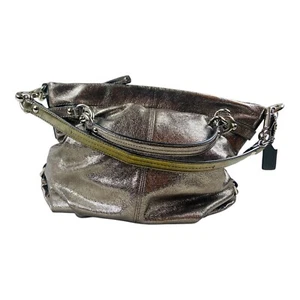 Coach Brooke Hobo Metallic Zinn Silber Leder Slouchy Schultertasche Handtasche - Bild 1 von 15