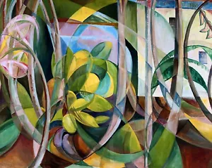 Pintura de plantas geométrica abstracta de Mary Swanzy reproducción - Imagen 1 de 3