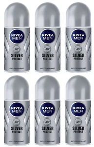 6x Nivea Silver Protect Anti-perspirant Deodorant Roll On for Men 6x 50ml - Picture 1 of 2