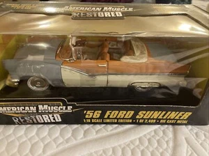1-18 ERTL AMERICAN MUSCLE "RESTAURADO" '56 FORD SUNLINER EDICIÓN LIMITADA 1 DE 2499 - Imagen 1 de 10