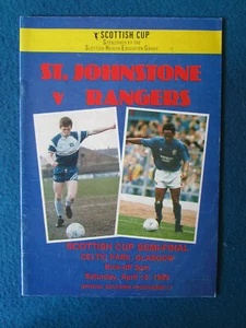 St Johnstone v Rangers Scottish Cup Semi Final Programme 15/4/89 - Picture 1 of 1