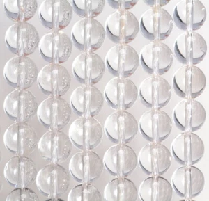 5MM White Rock Crystal Quartz Gemstone Grd A Round 15.5 inch (90187691-692) - Picture 1 of 4