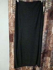 A.Byer Kaufmann Black Stretch Skirt Full Length 2 Side Slits Made In USA Sz XL
