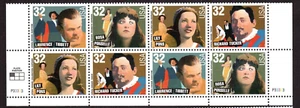 Scott #3154-3157a Opera Singers Plate Strip (Block) of 8 Stamps - MNH Bottom - Picture 1 of 1