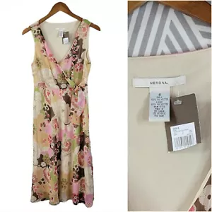 New Merona Dress Size 8 Floral Layered Wrap tie Surplice sundress Evening - Picture 1 of 6