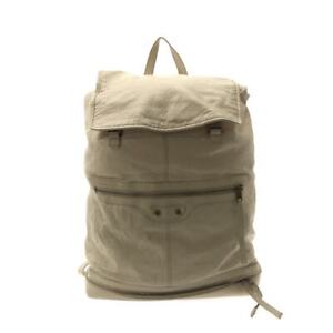 Auth BALENCIAGA Classic Traveler 340138 Cream Leather Backpack