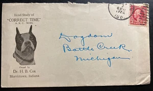 1924 Morristown IN USA Advertising Cover To Battle Creek MI Correct Time - Picture 1 of 2