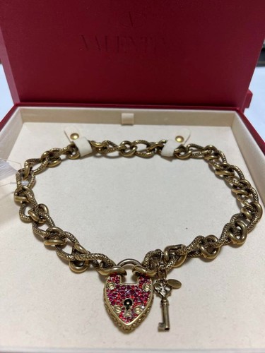 VALENTINO GARAVANI cuore lucchetto e chiave collana ciondolo con scatola AT inutilizzato Giappone JP