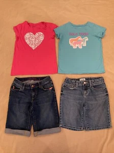 Gap Garnet Hill 10 girls shorts tshirt lot Hold Horses Heart - Picture 1 of 11