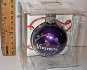 Minnesota Vikings Football NFL CHRISTMAS tree Ornament Purple 2 5/8 display box - Picture 1 of 4