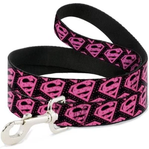 Supergirl Diagonal Logo w/Hearts Dog Leash by Buckle-Down - Picture 1 of 2
