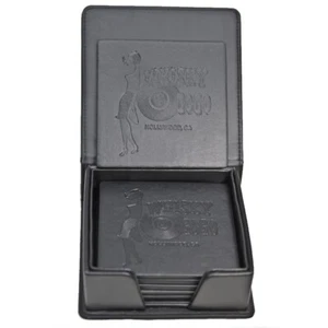 Whisky A Go Go Leather Coasters - Picture 1 of 2