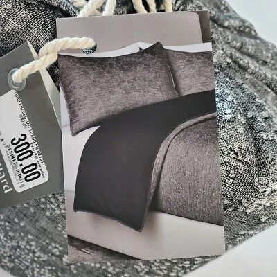 The Threadery Queen Full 3 Piece Duvet Cover Set Erased Jacquard Linen Gray - Image 1 of 4