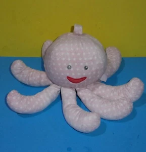 Baby Aspen Mrs. Sock T. Pus Octopus Plush Rattle Toy 10” Pink Polka Dots - Picture 1 of 2
