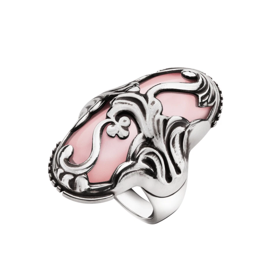Anel de prata Georg Jensen com anel de quartzo rosa - MOONLIGHT BLOSSOM #18 - Imagem 1 de 1