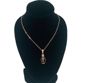 925 STERLING SILVER NECKLACE WITH KEY PENDANT GOLD / ROSE / SILVER 3 GR - Picture 1 of 10