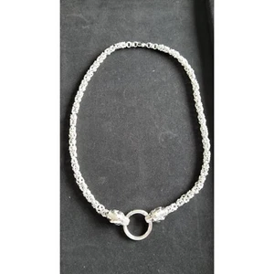 Mens Wolf Head Necklace Stainless Steel King Chain 22 Inch - Picture 1 of 9