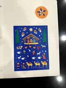 Vintage 80s Xmas Stickers--One Full Sheet(AGC) + 1 loose sticker - Picture 1 of 1