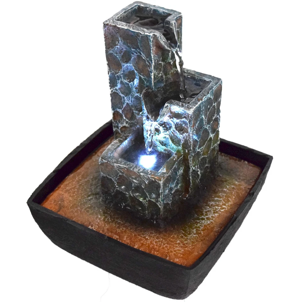 Zimmerbrunnen Wasserspiel Tischbrunnen Wasserwand LED Beleuchtung Brunnen leise - Bild 1 von 1
